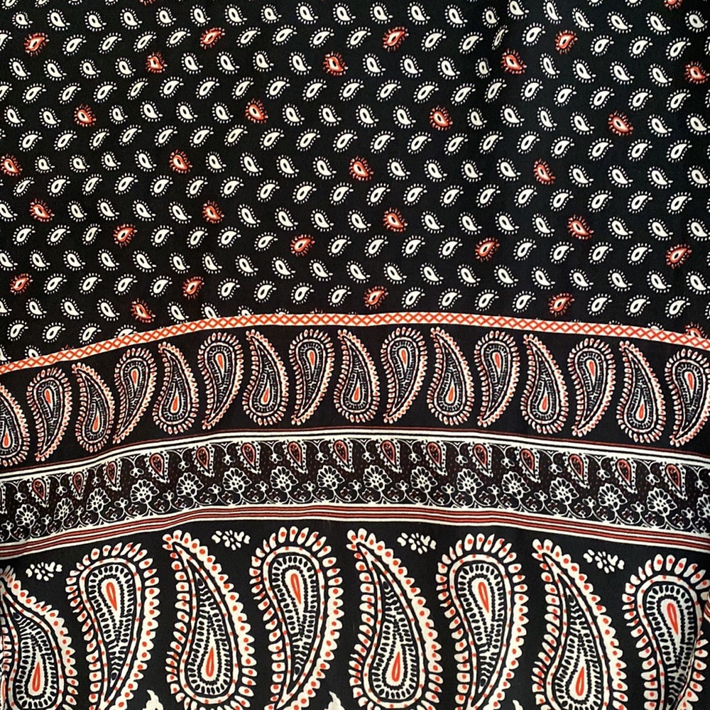 Paisley Print Elastic Waist Midi Skirt - Size 18 - Picture 3 of 8